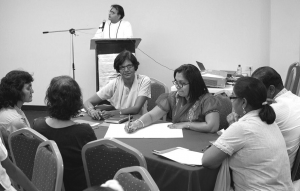 SWAHA members engaged in Team-building exercise with facilitator Pt Jaidath Maharaj.
